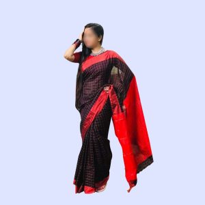 Maroon& Blue Halfsilk Saree for Women Code : 4203