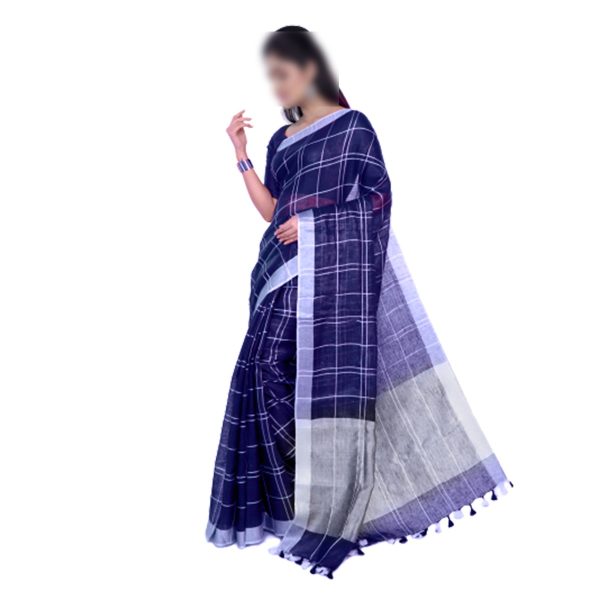 Maroon& Blue Halfsilk Saree for Women Code : 4298