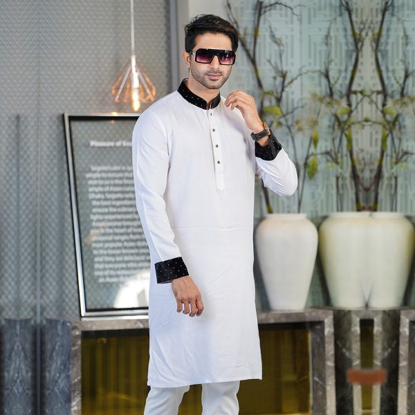 Stylish Panjabi collection white panjabi  Code : 3802