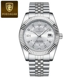 100% Original Waterproof Poedagar 910 Model Fashion Watch for Men. Code : 6290