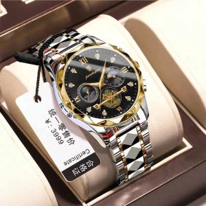 POEDAGAR 996 Luxury Man Luminous Chronograph Watch for Men Stainless Steel Men's Quartz Watches Code : 6490