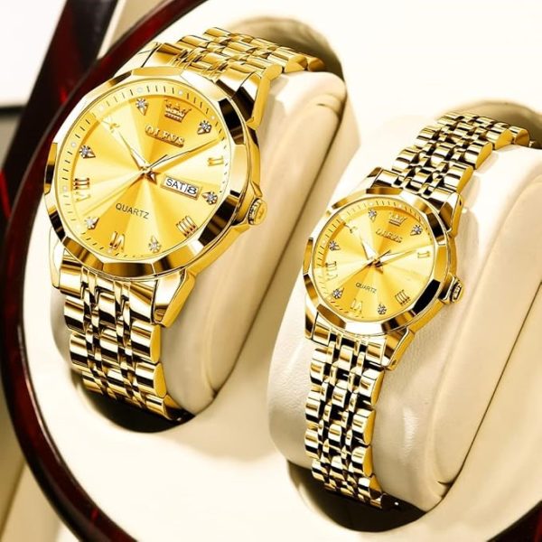 Olevs Stainless Steel fashionable Couple watches Code : 6201