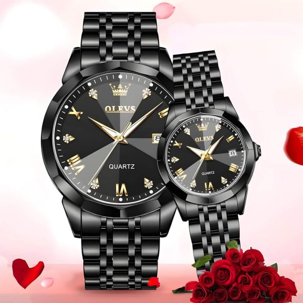 Olevs Stainless Steel fashionable Couple watches Code : 6200