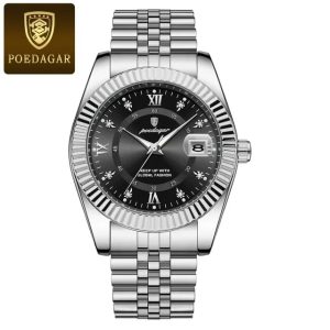 100% Original Waterproof Poedagar 910 Model Fashion Watch for Men. Code : 6289