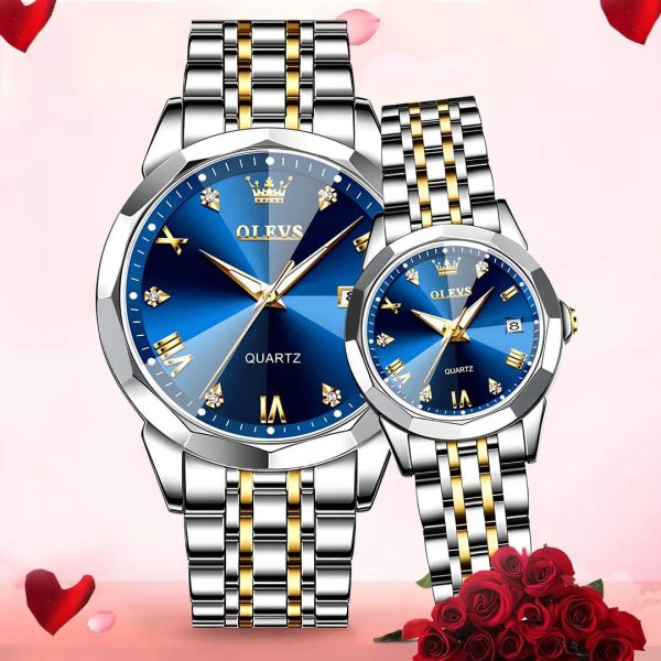 Olevs Stainless Steel fashionable Couple watches Code : 6268