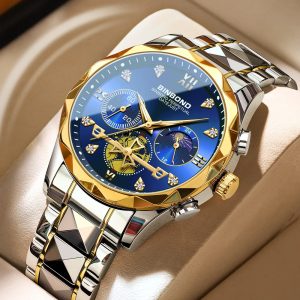 BINBOND B1236 Brand Fashion Tourbillon Dial Quartz Watches Men’s Luxury Stainless Steel Code : 5243