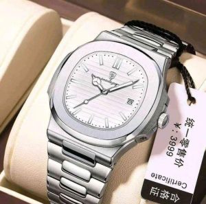 Poedagar 613 Luxury Stainless Steel Strap Watch (White Dial) Code : 5529